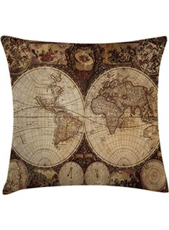 Buy World Map Throw Pillow cover  Cushion Cover Old World Map Drawn In 1720S Nostalgic Style Art Historical Atlas Vintage Design Combination Combination Combination Multicolour 40x40cm in Egypt