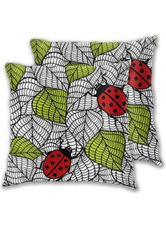 اشتري Throw Pillow Covers,Set Of 2,Ecological Seamless Pattern With Green Leavesdecorative Square Cushion Case linen Multicolour 40x40cm في مصر