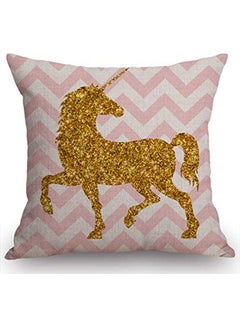 Buy Glitter Unicorn Throw Pillow Cover Cushion Case Polyester Multicolour 40x40cm in Egypt