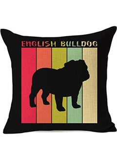 اشتري Cool Rainbow Cartoon English Bulldog Throw Pillow Case Dog Lover Gift combination Multicolour 40x40cm في مصر