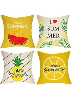 Buy Hello Summer Fruits Popsicle Throw Pillow Covers combination Multicolour 40x40cm in Egypt