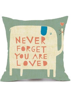 اشتري Animal Style Lovely Cartoon Green Elephant Pass Love Letters cotton Multicolour 40x40cm في مصر