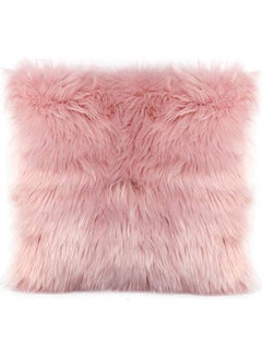 اشتري Throw Pillow Cover Cushion Case Super Soft Plush Accent Polyester Pink 40x40cm في مصر