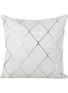 اشتري Lifestyle Metallic Diamond Design Pillow polyester Silver 40x40cm في مصر