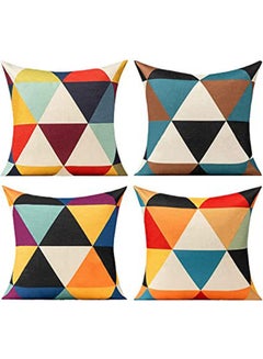 اشتري Funky Colourful Triangle Pillow Cover Outdoor Set Of 4 combination Multicolour 40x40cm في مصر