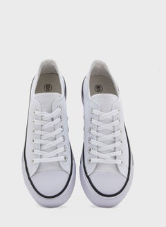 Buy Men's Casual Canvas Sneakers White in UAE