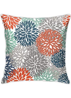 Buy Vintage Throw Pillow Cover Teal Dahlia Mod Baby Decorative Pillow Case polyester Multicolour 40x40cm in Egypt