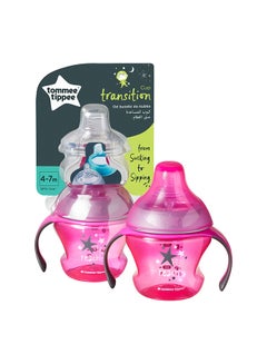 Buy Transition Sippy Cup - From Sucking To Sipping, BPA Free- 150 Ml- Pink/Clear in UAE