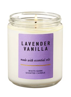 Buy Lavender Vanilla Scented Candle White in UAE