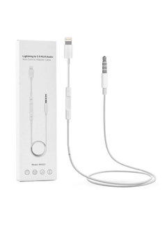 Buy 3.5mm Male To Lightning Stereo Audio Aux Cable For Apple iPhone X/XS Max/XR/1/8 Plus/8 White in Saudi Arabia