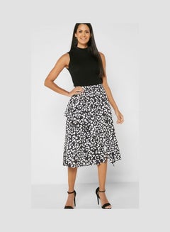 Buy Printed Midi Skirt Multicolour in Saudi Arabia