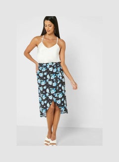 Buy Printed Midi Skirt Multicolour in UAE