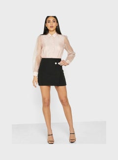 Buy Side Pleat Mini Skirt Black in Saudi Arabia