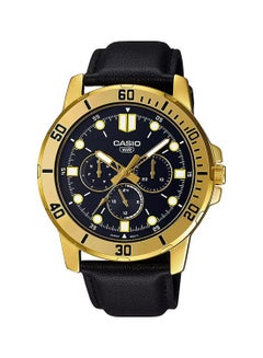 Buy Men's Leather Analog Wrist Watch MTP-VD300GL-1EUDF in UAE