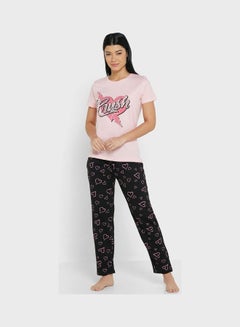 Buy Printed Pyjama Set Multicolour in UAE