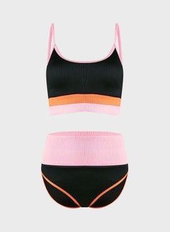 Buy Solid Sporty Swimsuit Multicolor in Saudi Arabia