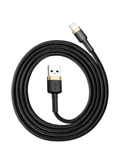 Buy USB to Lightning Charging Cable Cafule Nylon Braided High-Density Quick Charge Compatible for iPhone 13 12 11 Pro Max Mini XS X 8 7 6 5 SE iPad (2 Meter) Gold/Black in UAE