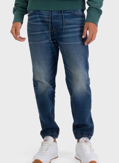 Buy Mid Wash Relaxed Fit Jeans Blue in Saudi Arabia