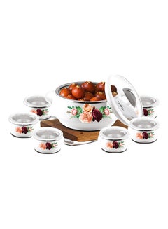 اشتري 6-Piece Insulated Bowl With Plastic Lid And Casserole Dish أبيض 1000مل في السعودية