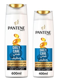 Buy Pro V Daily Care 2 in1 Shampoo 600ml+400ml Pack Of 2 in UAE