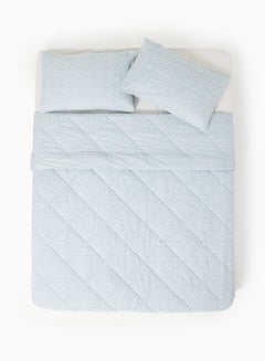 اشتري Comforter Set Queen Size All Season Everyday Use Bedding Set 100% Cotton 3 Pieces 1 Comforter 2 Pillow Covers  Light Teal Cotton Light Teal 160 x 220cm في الامارات