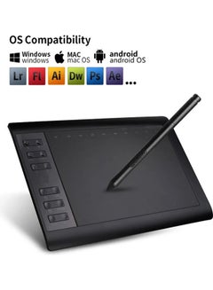 Buy Digital Drawing Graphic Tablet Black in Saudi Arabia