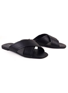 اشتري Rylie Dyed Flat Sandals Black في السعودية