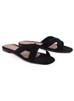 اشتري Stella Dyed Flat Sandals Black في السعودية