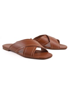 اشتري Rylie Dyed Flat Sandals Brown في السعودية