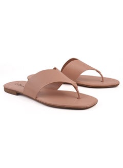 اشتري Jane Dyed Flat Sandals Brown في السعودية