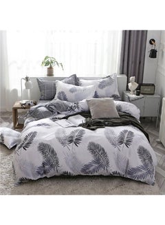 Buy 4-Piece Bedding Set Polyester Grey 220x240cm in Saudi Arabia