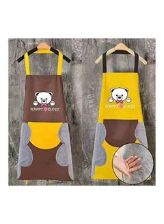 اشتري Kitchen Apron Waterproof With 1 Pocket And 2 Side Microfiber Towels Multicolour في مصر