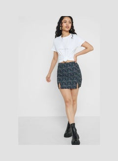 Buy High Waist Mini Skirt Multicolour in UAE