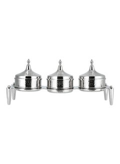 Buy 3 Pot With Stand Silver 65x15x17cm in Saudi Arabia