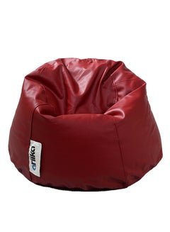 اشتري Leather Small Puff Bean Bag Burgundy 78 × 50cm في مصر