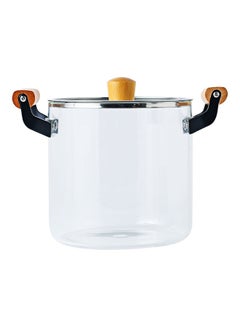 Buy 5L Transparent Open Fire Heating Double Ear Glass Pot transparent 28.8x20x22cm in Saudi Arabia