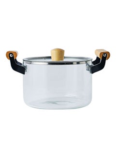 Buy 3.5L Transparent Household High Temperature Resistant Open Fire Heating Double Ear Glass Pot Transparent 29 x 20 x 15.5cm in Saudi Arabia