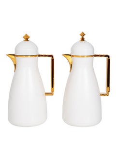 اشتري 2-Piece Plastic Vf Koufa Flask White/Gold 1Liters في السعودية