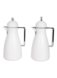 اشتري 2-Piece Plastic Vf Koufa Flask White/Silver 1Liters في السعودية