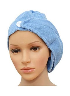 Buy Bathroom Super Absorbent Quick-Drying Microfiber Bath Towel Hair Dry Cap Salon Towel Blue in Egypt