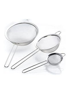 اشتري Flour Sifter Leaking Oil Spoon Multi Function Filter Net Mesh Strainer Silver في مصر