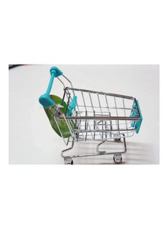 اشتري Mini Supermarket Shopping Cart Trolley Phone And Pen Holder Silver في مصر