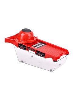 Buy Vegetable Cutter Slicer - 6 Interchangeable Blade With Peeler For Cutting Potato Onion Cheese Red in Egypt