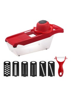 Buy Vegetable Cutter With Steel Blade Mandoline Slicer Red in Egypt