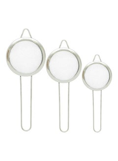 Buy Stainless Steel Strainer 0013 - 3 Pieces Silver in Egypt