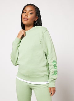 Buy Basic Crew Neck Sweatshirt Green in Saudi Arabia