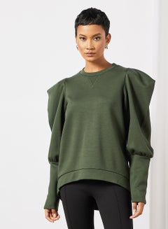 اشتري Cherida Exaggerated Sleeve Sweatshirt Green في الامارات