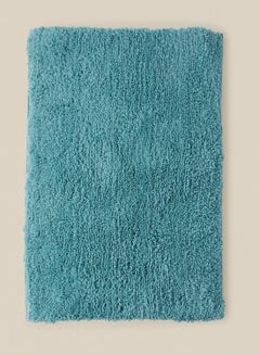 Buy Bath Mat - 100% Polyester 1500 GSM - Urban Living Charisma Bathroom Mat - Hot Melt Backing - Soft And Cushion Pacific Blue 50 x 80cm in UAE