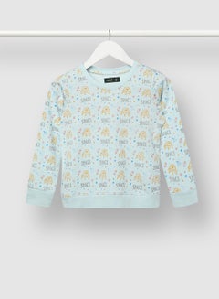 Buy Stylish Boys All Over Printed Sweatshirt Blue in UAE