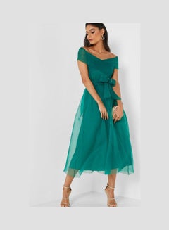 اشتري Off-Shoulder Sweetheart Dress Green في السعودية